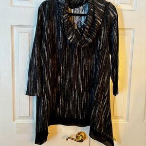 Apt. 9 Black and Gray Striped Tunic